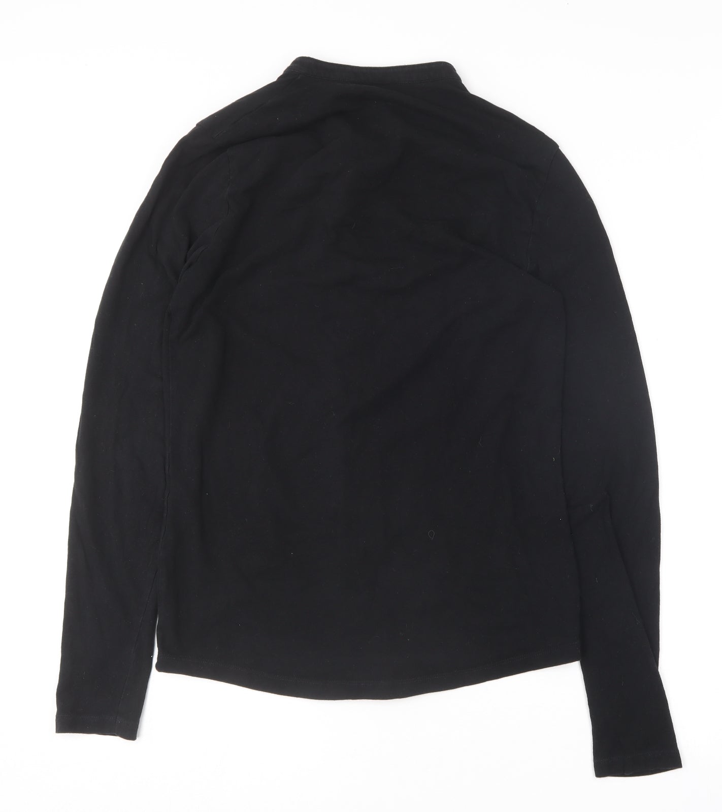 ASOS Mens Black  Cotton  Button-Up Size M Round Neck