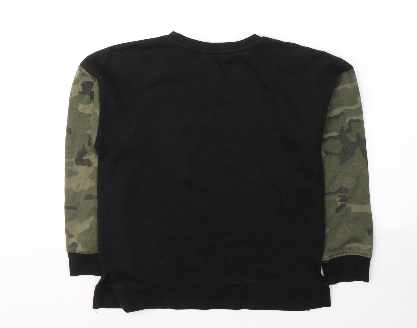 Primark Boys Black Camouflage Cotton Pullover Sweatshirt Size 9-10 Years  Pullover - No Limits