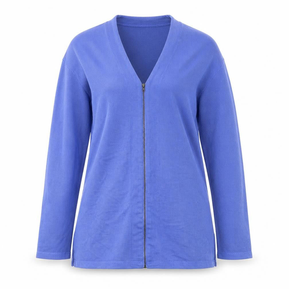 Mackays Womens Blue V-Neck  Polyester Full Zip Jumper Size S