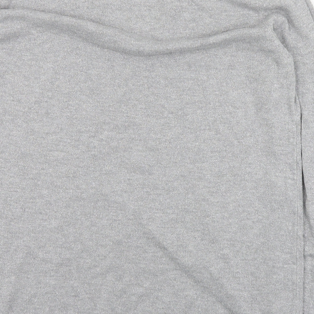 Retrology Womens Grey V-Neck  Rayon Pullover Jumper Size M