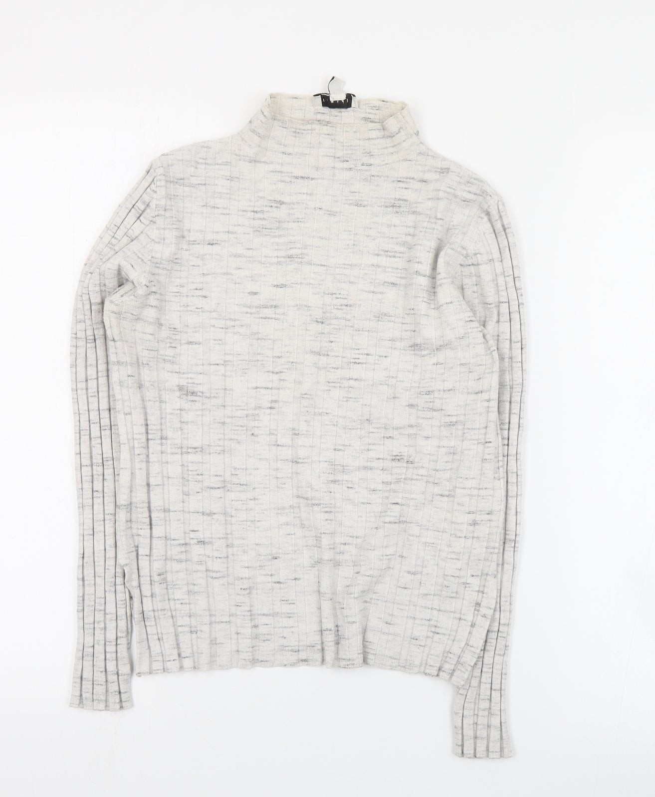 Topshop Womens Grey High Neck  Viscose Pullover Jumper Size M
