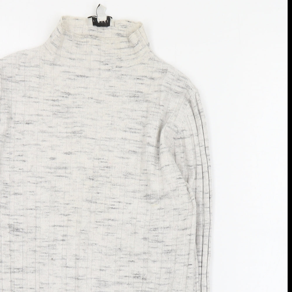 Topshop Womens Grey High Neck  Viscose Pullover Jumper Size M