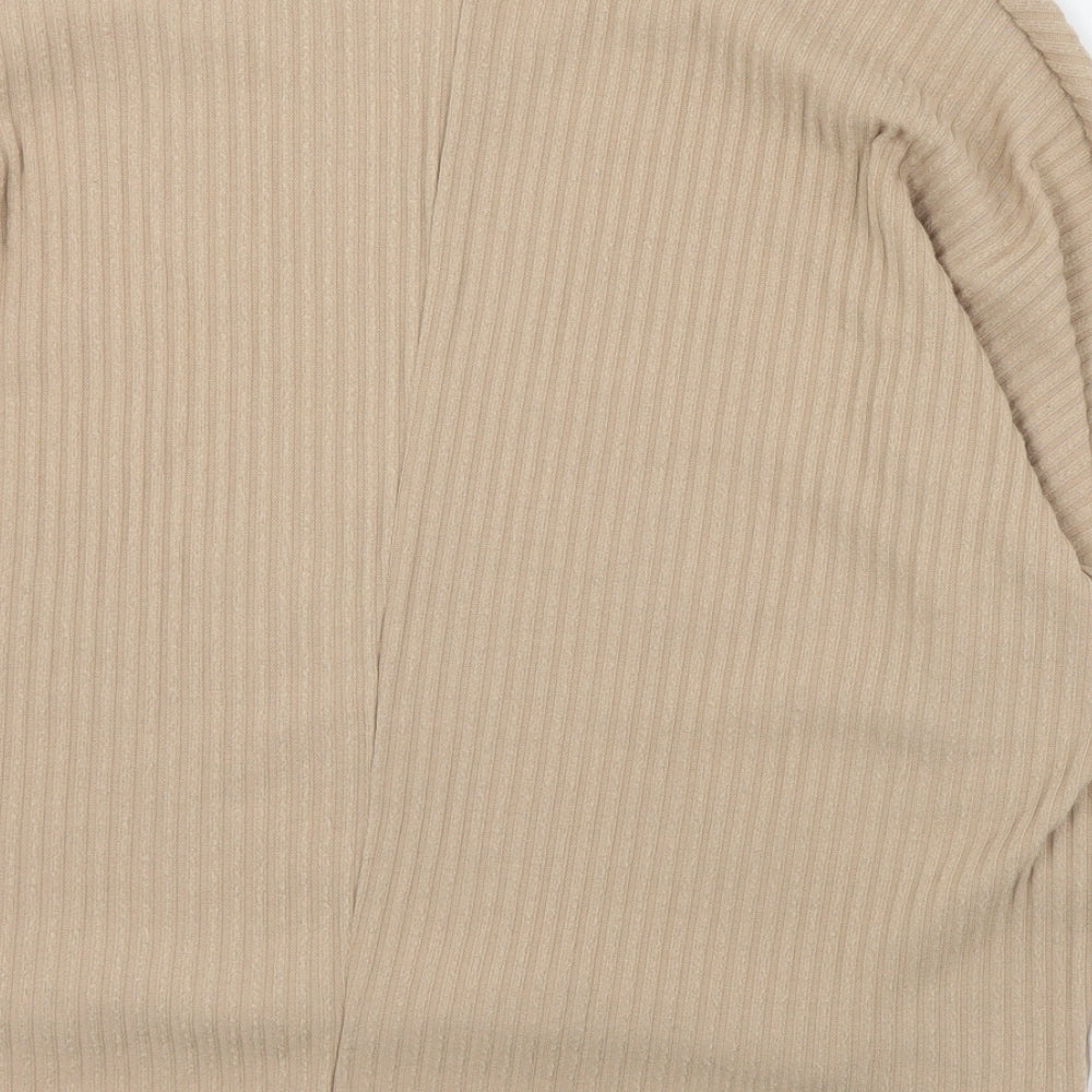 New Look Womens Brown V-Neck  Polyester Pullover Jumper Size S