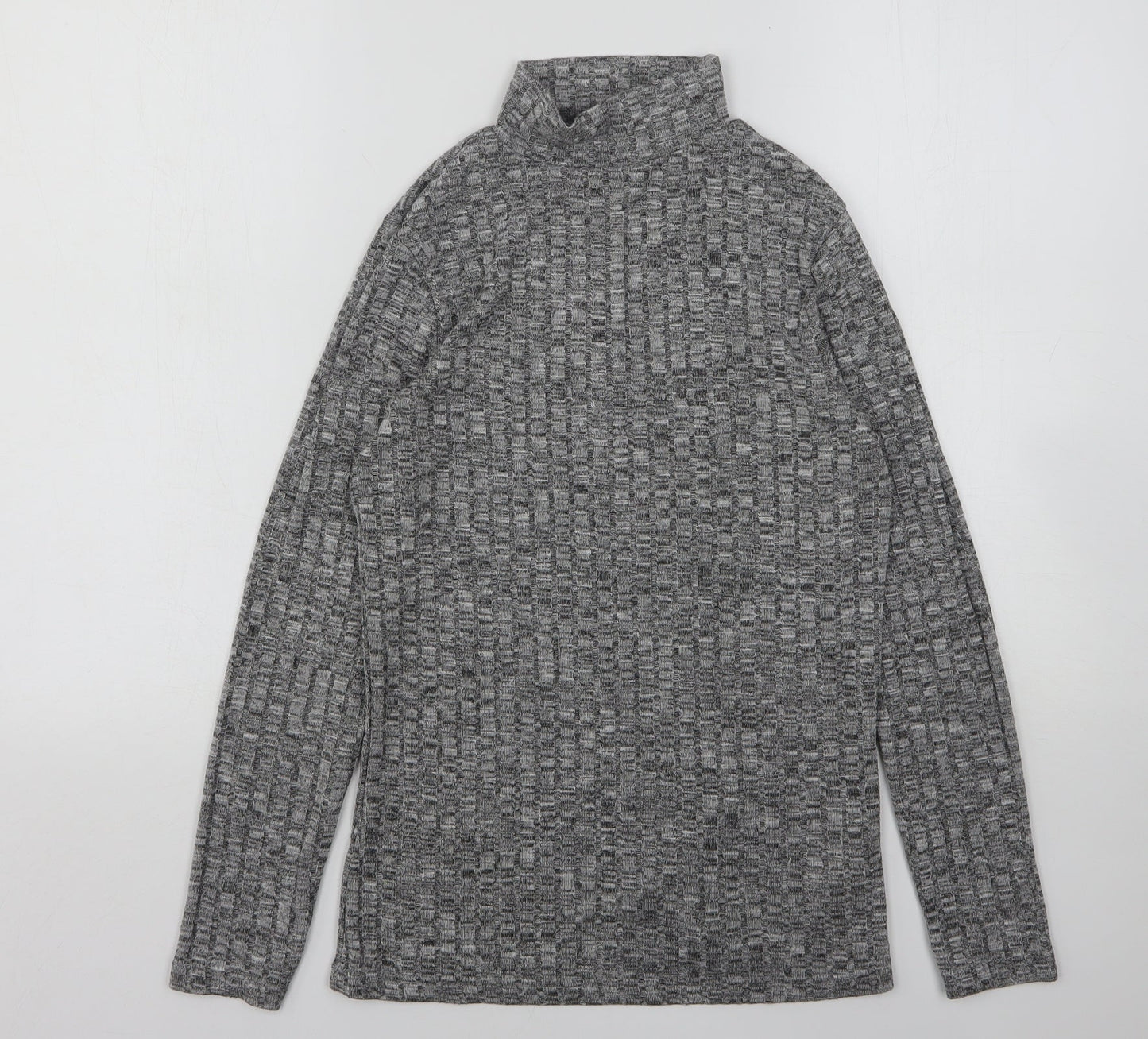 Peacocks Womens Grey High Neck  Viscose Pullover Jumper Size 10