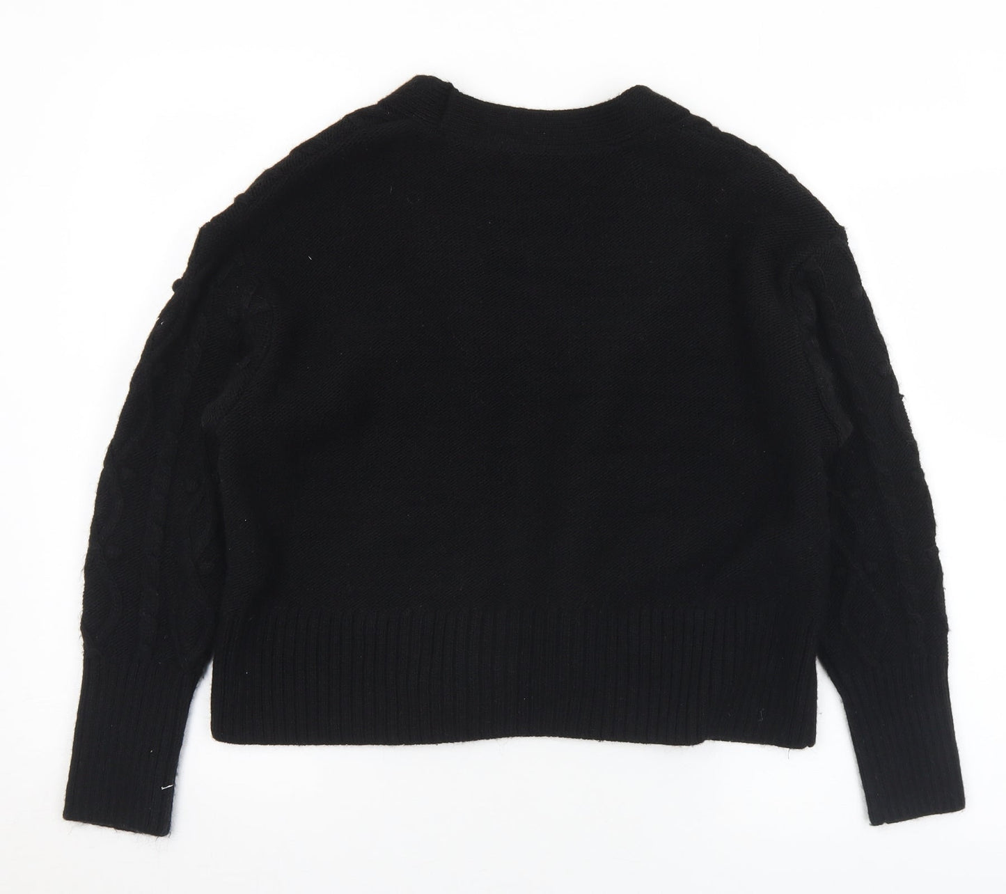 River Island Womens Black V-Neck  Acrylic Cardigan Jumper Size XS