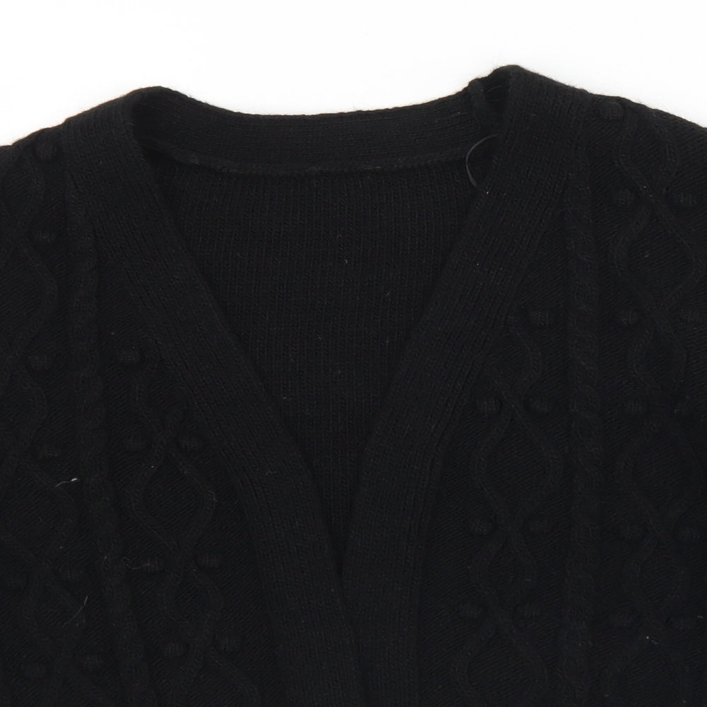 River Island Womens Black V-Neck  Acrylic Cardigan Jumper Size XS