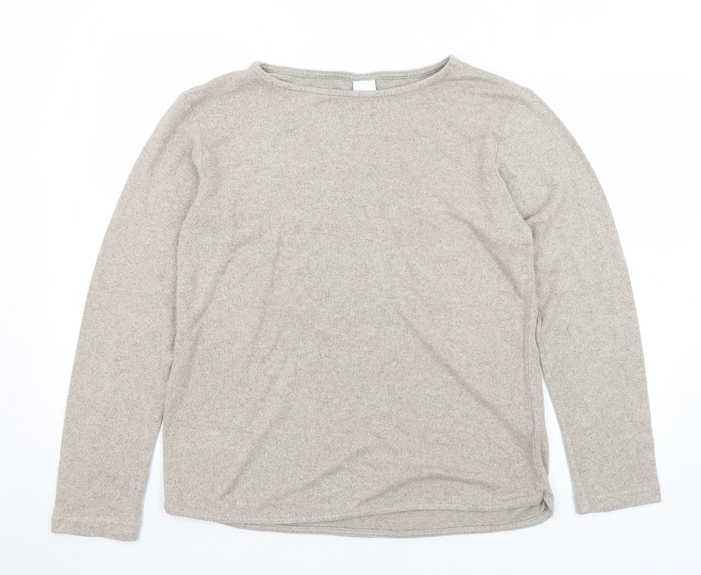 H&M Womens Beige Boat Neck  Viscose Pullover Jumper Size S