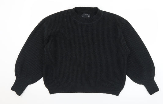 ASOS Womens Black Mock Neck  Acrylic Pullover Jumper Size 10