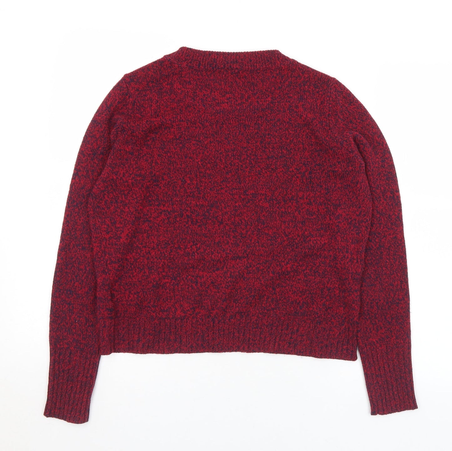 Divided Womens Red Round Neck  Acrylic Pullover Jumper Size S
