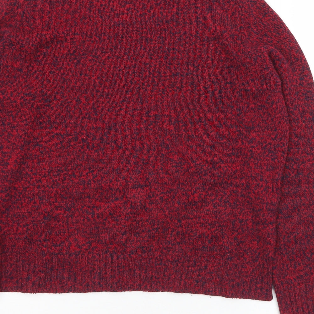 Divided Womens Red Round Neck  Acrylic Pullover Jumper Size S
