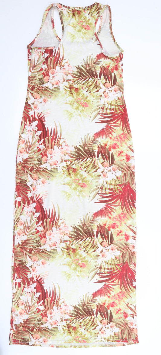 Bu-zz Womens Multicoloured Floral Polyester Maxi  Size S  Round Neck Pullover