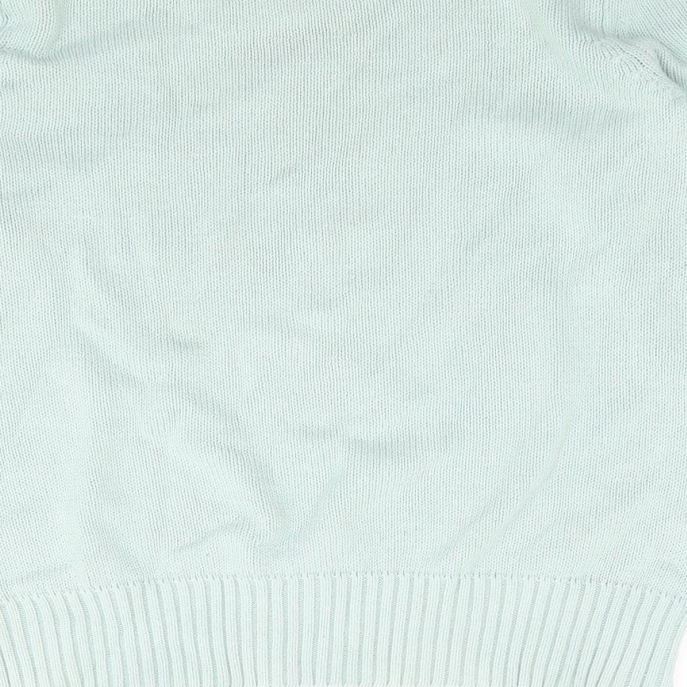 Bonmarché Womens Green Boat Neck  Cotton Pullover Jumper Size S