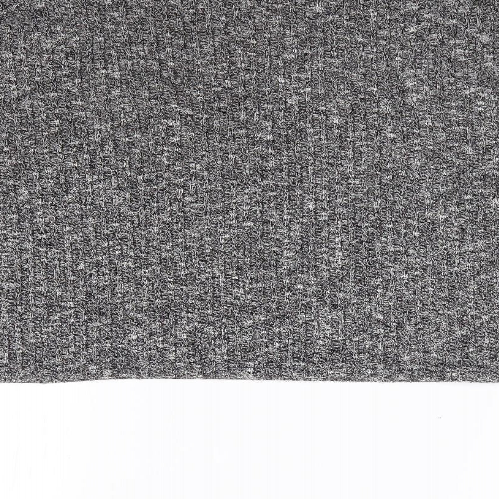 Topshop Womens Grey  Polyester Jersey T-Shirt Size 8 Round Neck