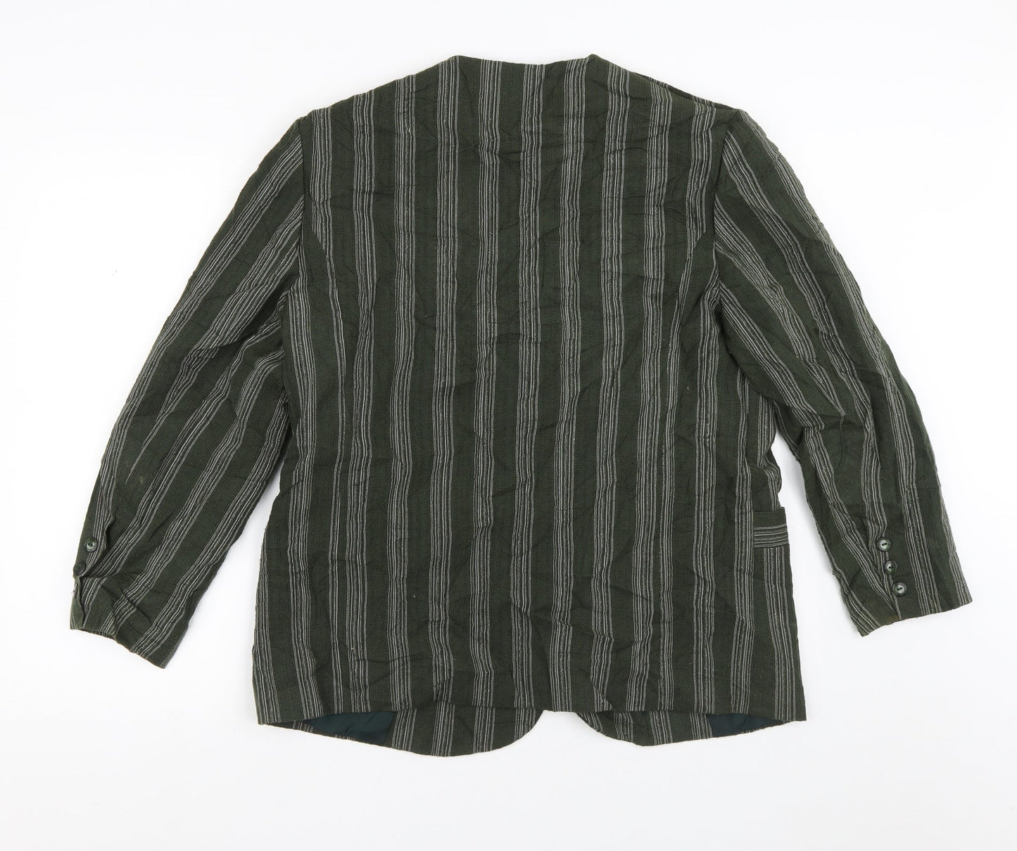 Florella Womens Green Striped  Jacket Blazer Size 16  Button