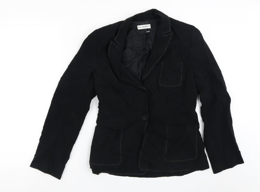 PLANET Womens Black   Jacket Blazer Size 10  Button