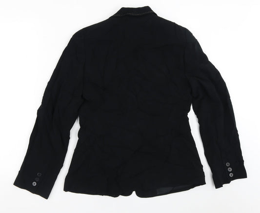 PLANET Womens Black   Jacket Blazer Size 10  Button