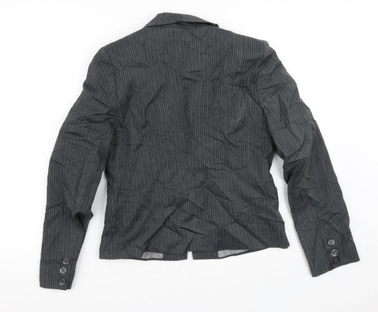 Debenhams Womens Grey Striped  Jacket Blazer Size 10