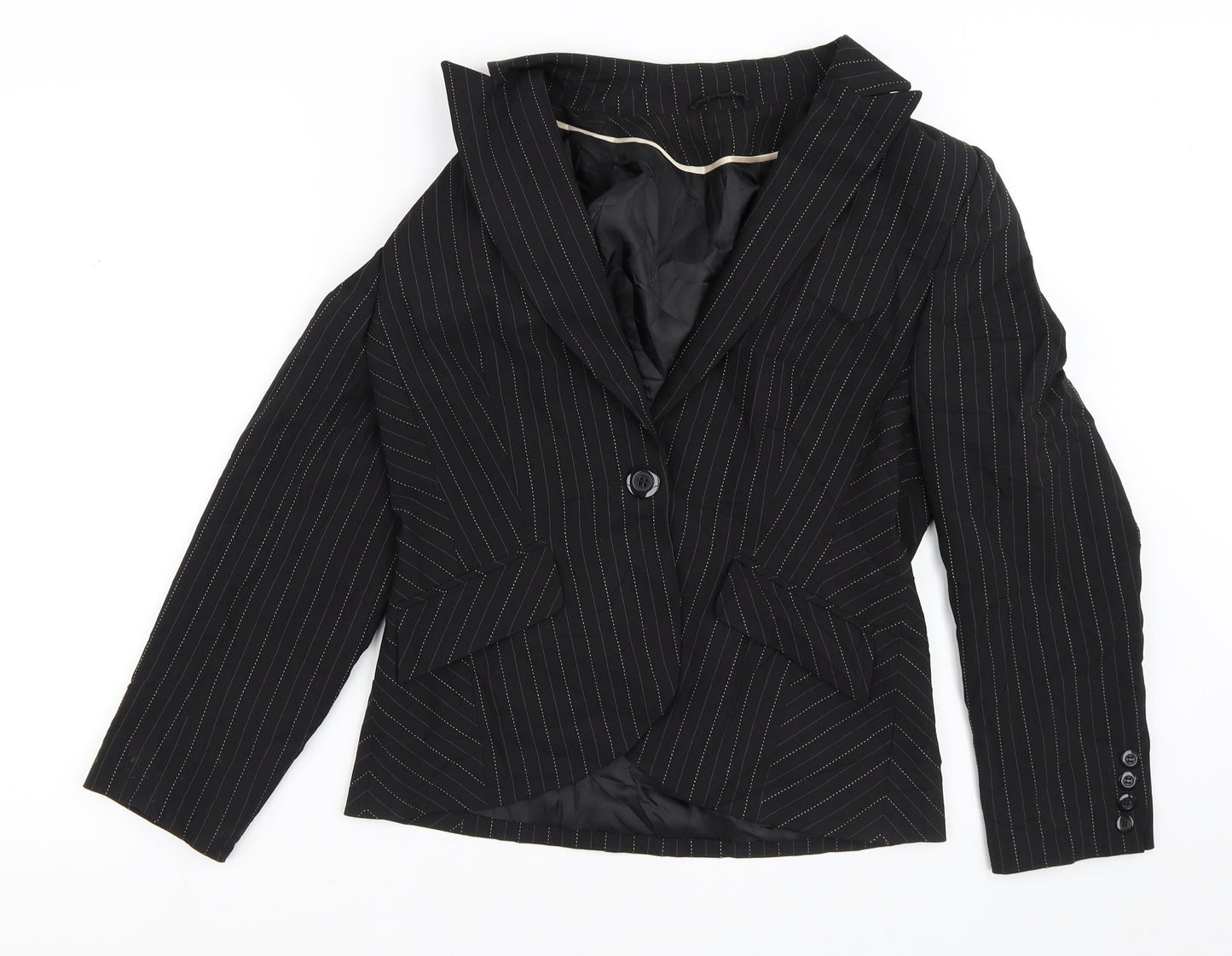 Dorothy Perkins Womens Black Striped  Jacket Blazer Size 12