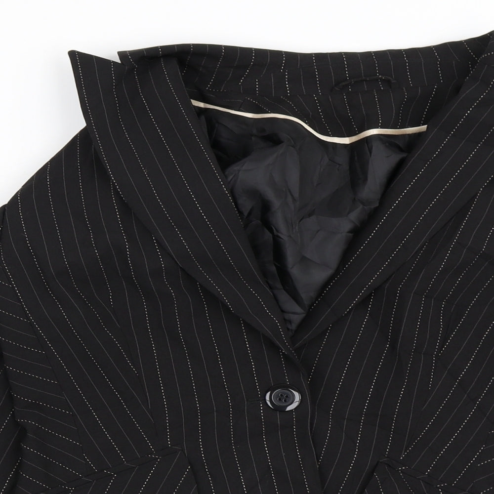 Dorothy Perkins Womens Black Striped  Jacket Blazer Size 12