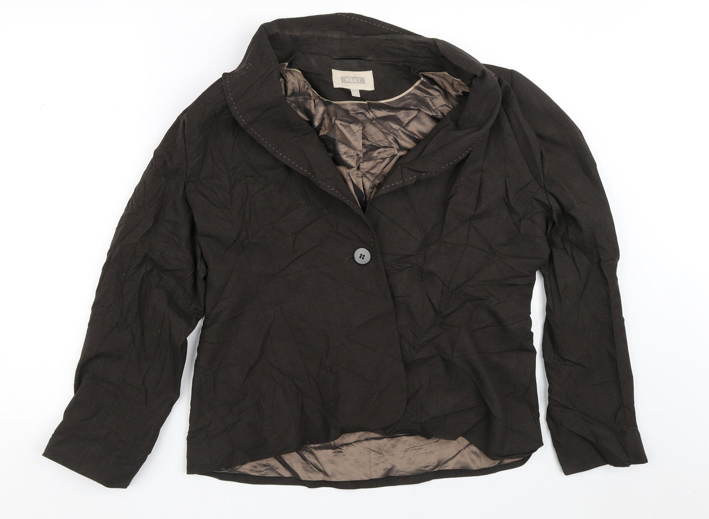 NEXT Womens Brown Striped  Jacket Blazer Size 18