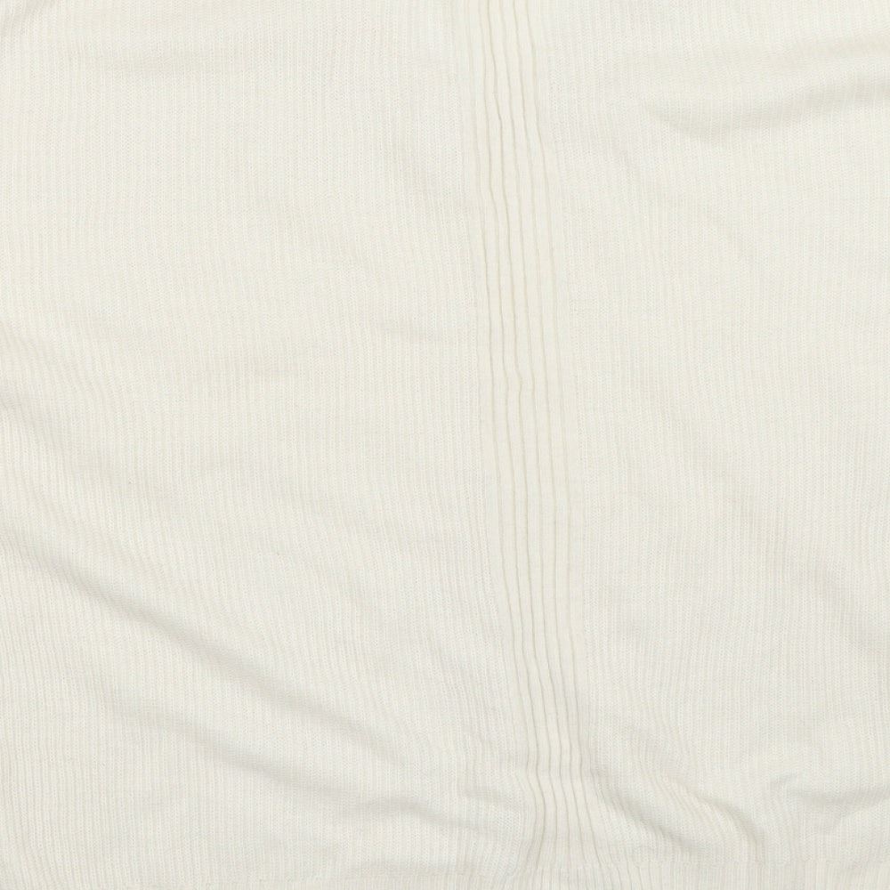 Topshop Womens Beige V-Neck  Nylon Pullover Jumper Size S
