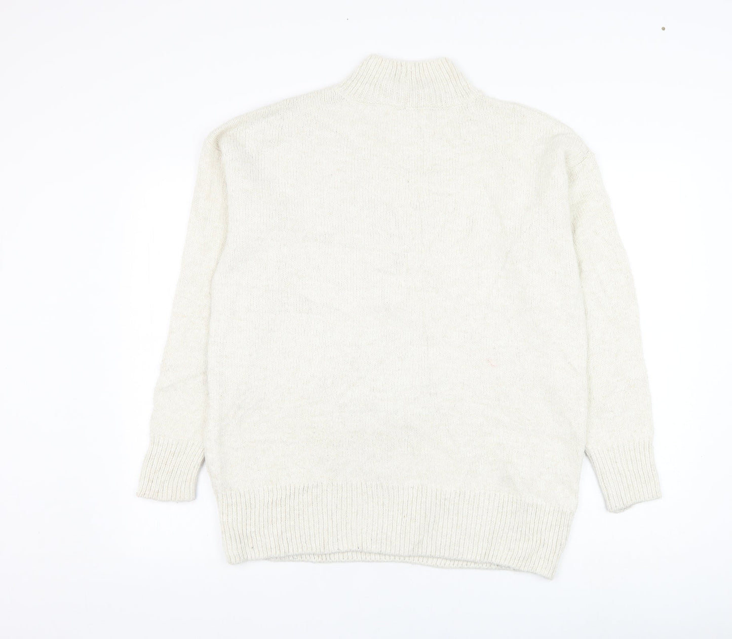 NEXT Womens Ivory Round Neck  Acrylic Pullover Jumper Size S