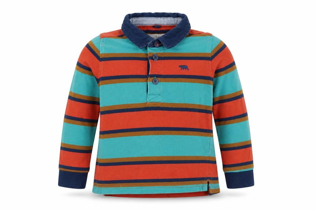 Marks and Spencer Girls Blue Animal Print Cotton Basic Polo Size 3-4 Years Collared Pullover