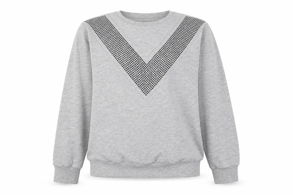 Select Womens Grey  Cotton Pullover Sweatshirt Size S  Pullover