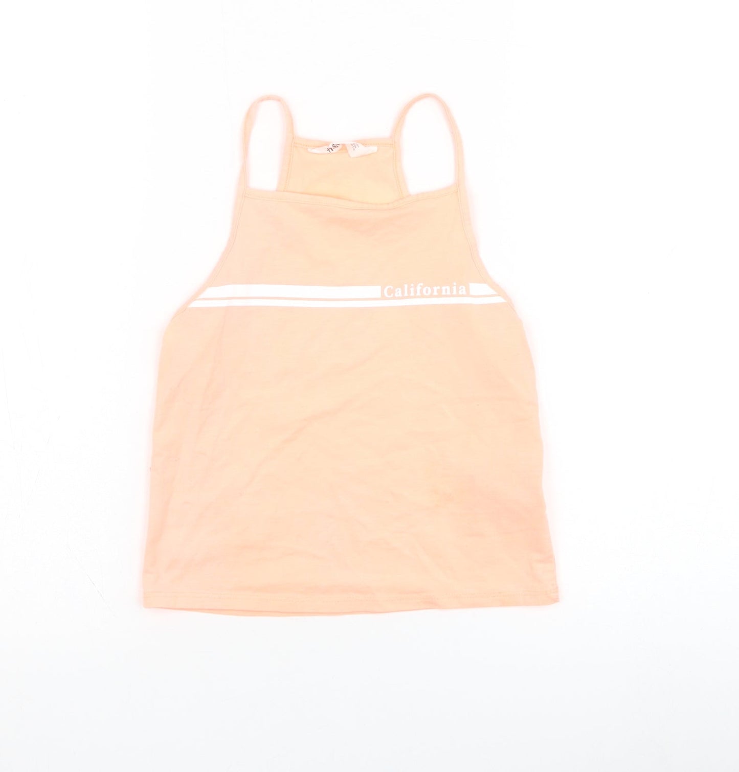 H&M Girls Pink  Cotton Basic Tank Size 8-9 Years Square Neck Pullover - California