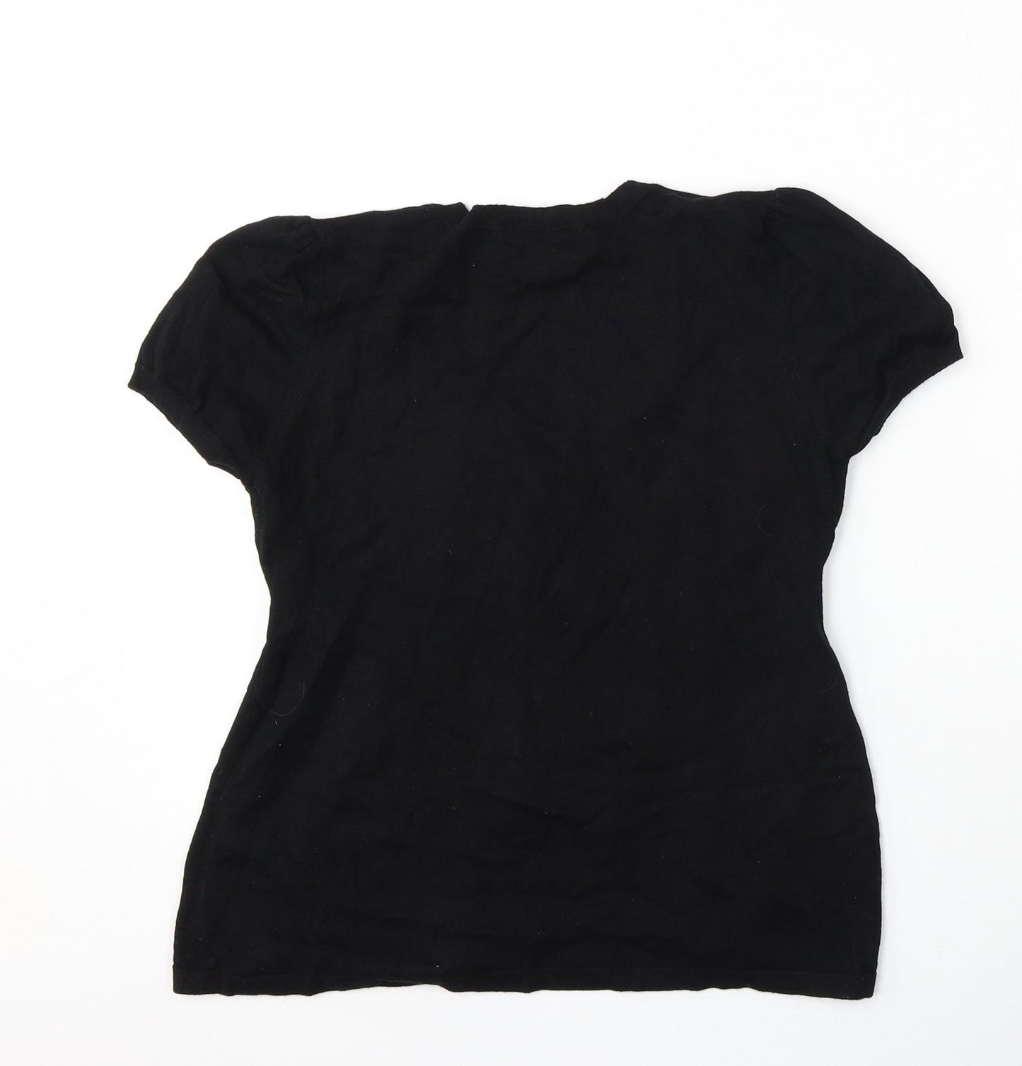 Marks and Spencer Womens Black Round Neck  Viscose Pullover Jumper Size 12