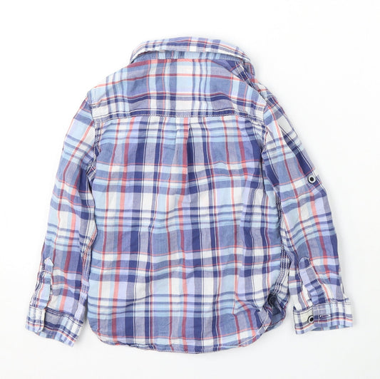 M Boys Multicoloured Plaid Cotton Basic Button-Up Size 3-4 Years Collared