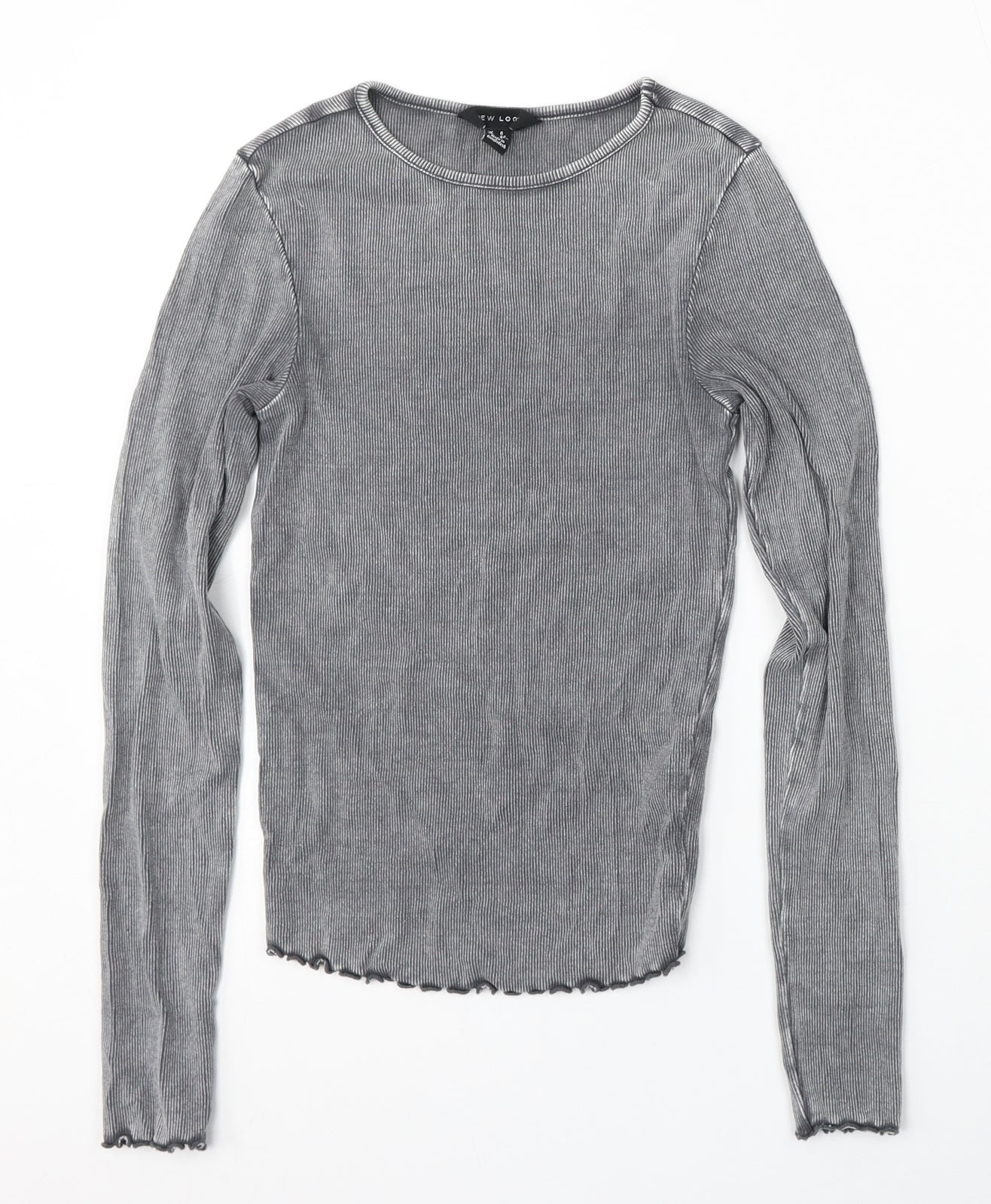 New Look Womens Grey Round Neck  Cotton Pullover Jumper Size 6