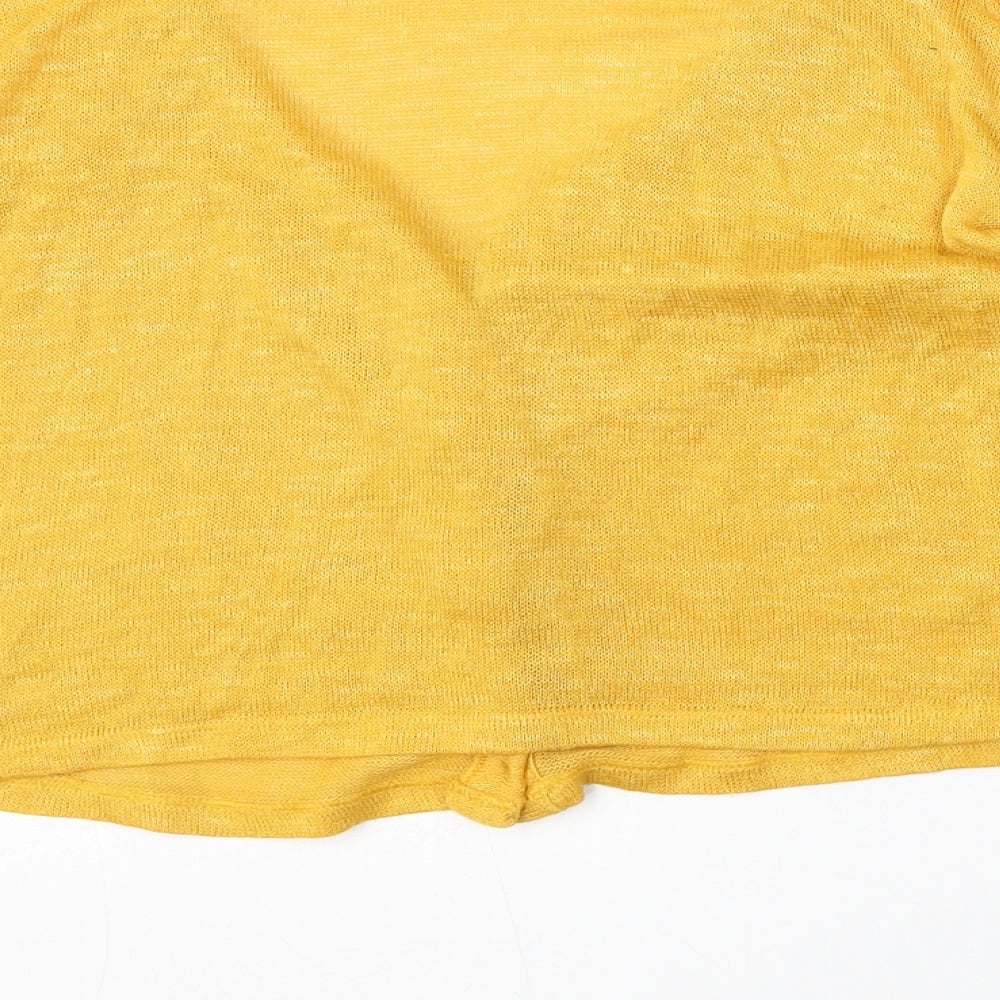H&M Womens Yellow Round Neck  Polyester Cardigan Jumper Size XS