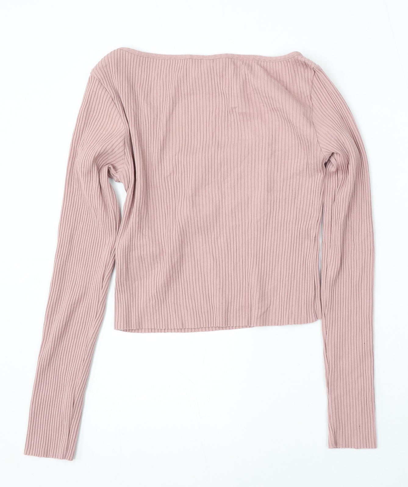 H&M Womens Pink Square Neck  Cotton Pullover Jumper Size S