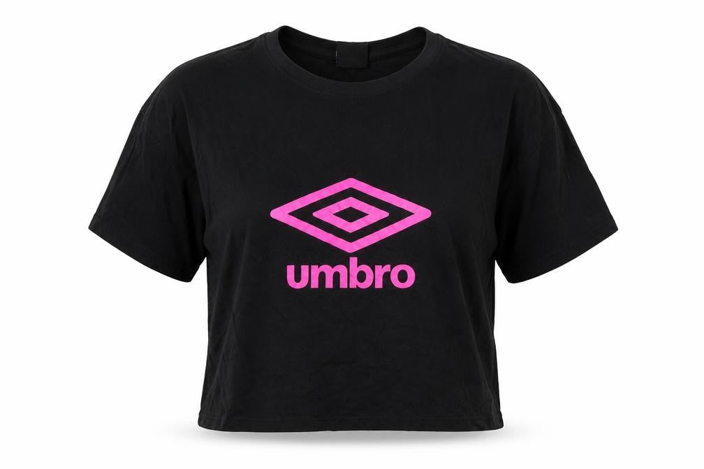 Umbro Womens Black  Cotton Basic T-Shirt Size L Round Neck