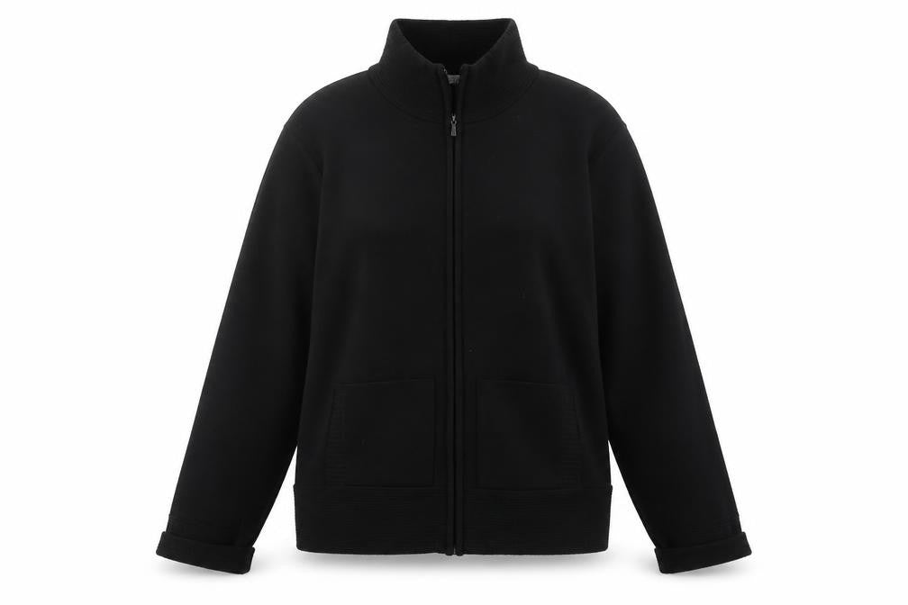 the stock shop Womens Black Mock Neck  Acrylic Full Zip Jumper Size L