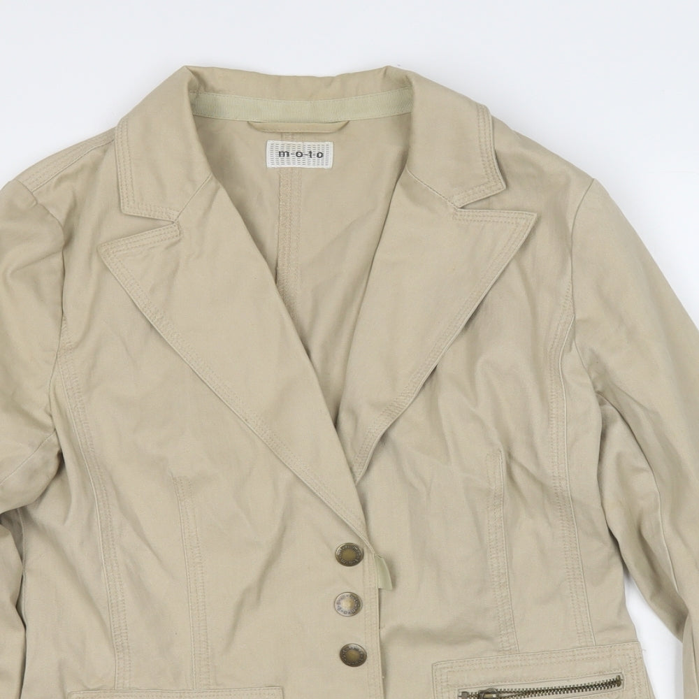Moto Womens Beige   Jacket Blazer Size 12