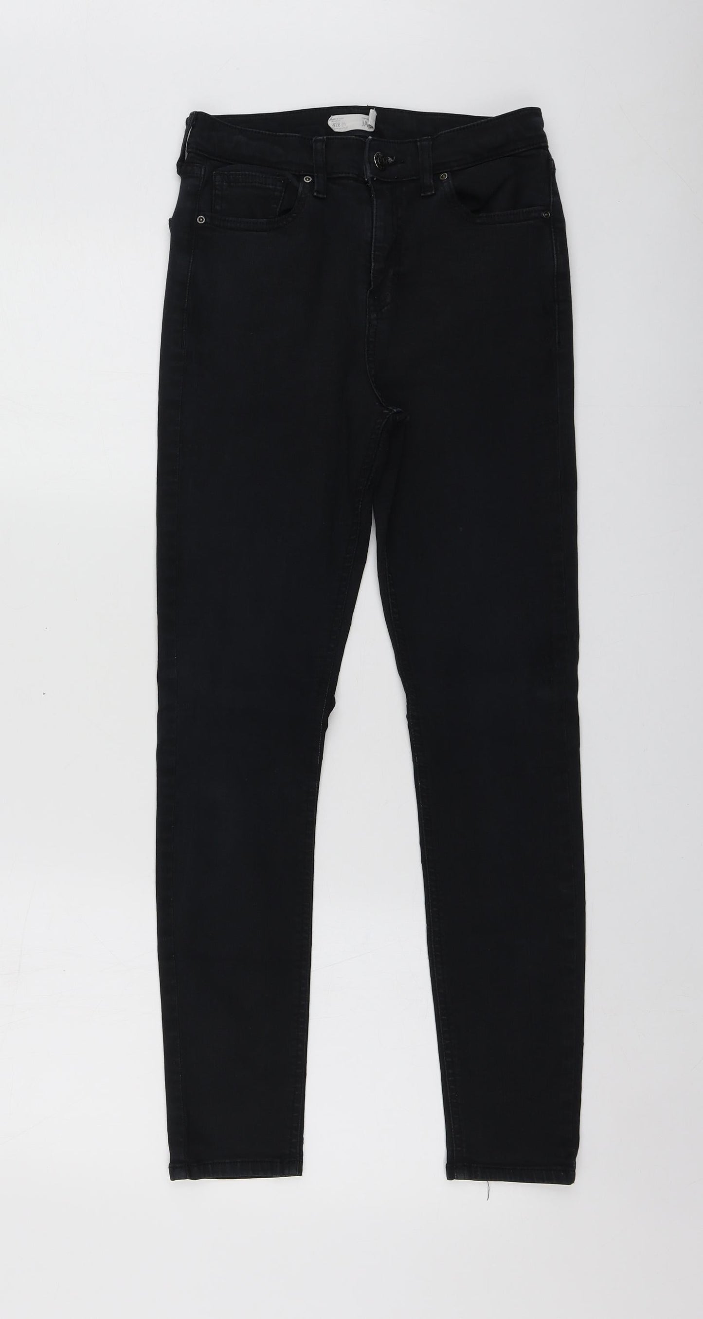 Topshop Womens Grey  Cotton Skinny Jeans Size 28 L26 in Regular