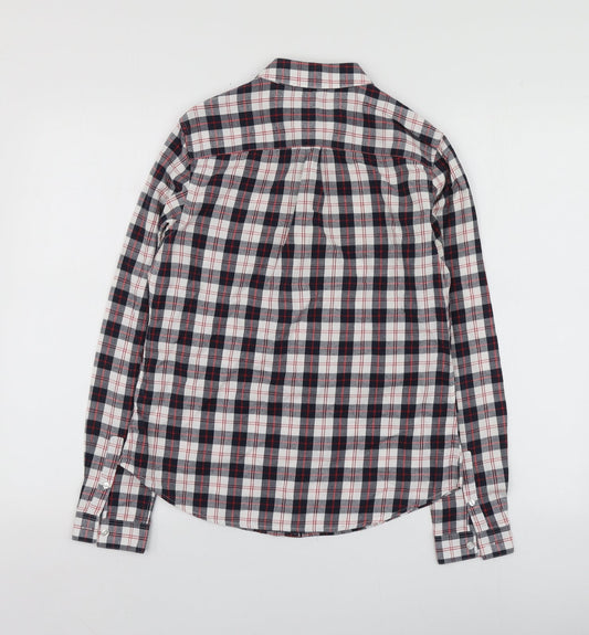 Jack Wills Womens Blue Plaid Cotton Basic Button-Up Size S Collared