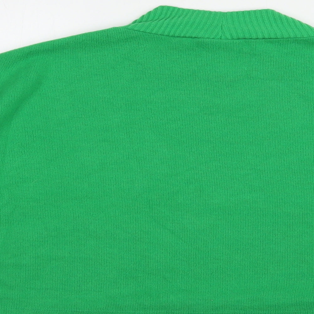 ASOS Womens Green High Neck  Polyester Pullover Jumper Size 18   - Cropped