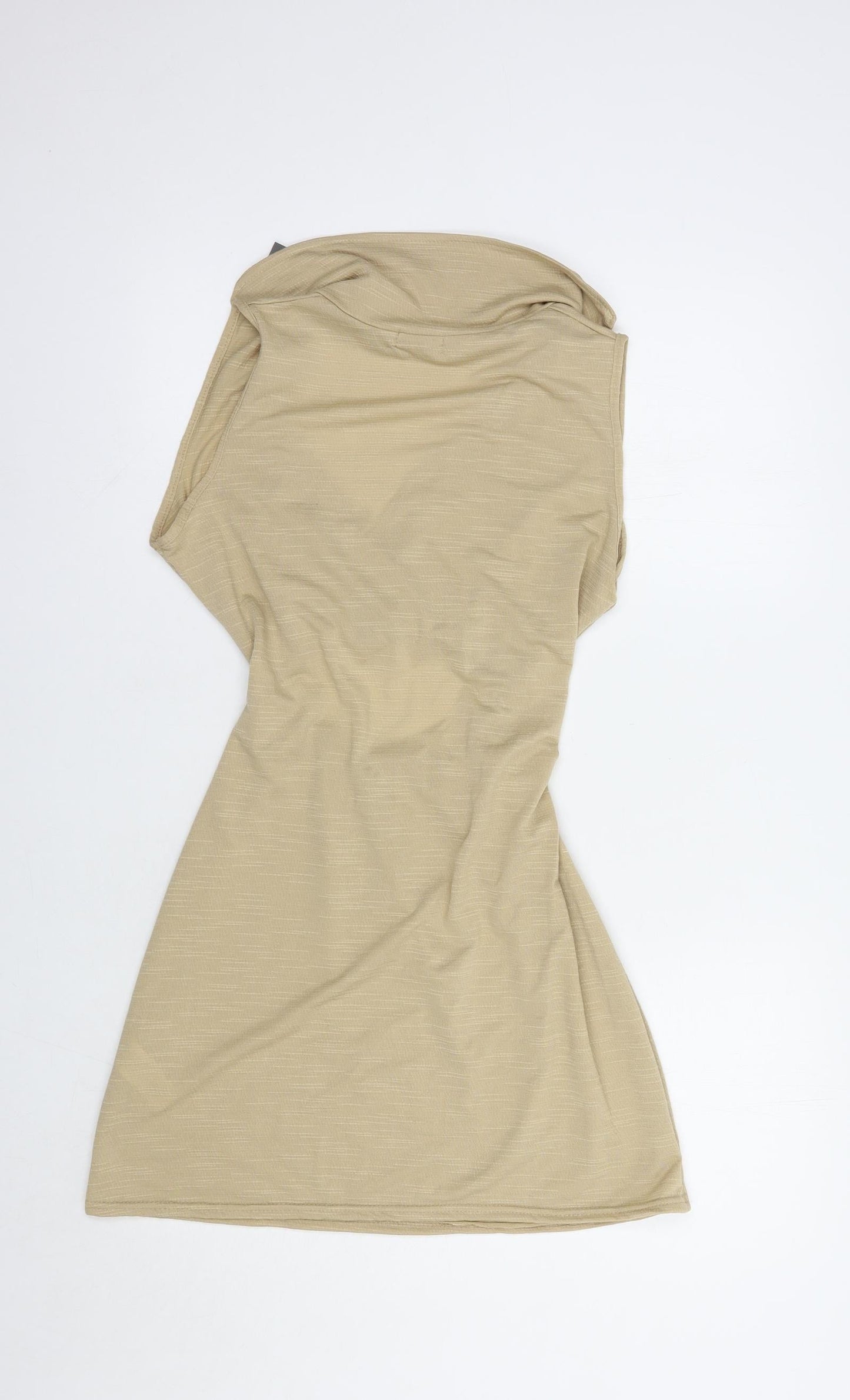 I Saw It F Womens Beige  Polyester Mini  Size 12  Collared Pullover
