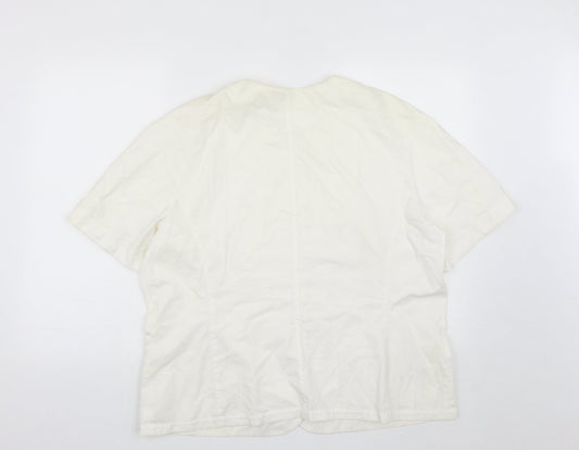ara Womens White   Jacket  Size 10  Button
