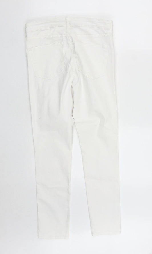 H&M Womens White  Cotton Skinny Jeans Size 30 in L27 in Regular Zip