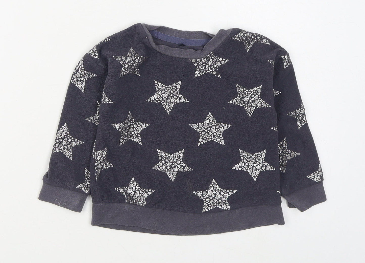 George Girls Grey Geometric Polyester Pullover Jumper Size 18-24 Months  Pullover
