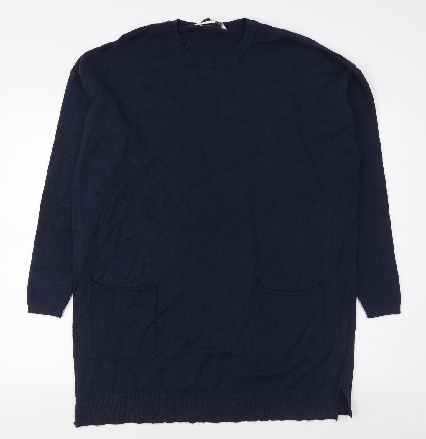 Amara Reya  Womens Blue Round Neck  Viscose Pullover Jumper Size S