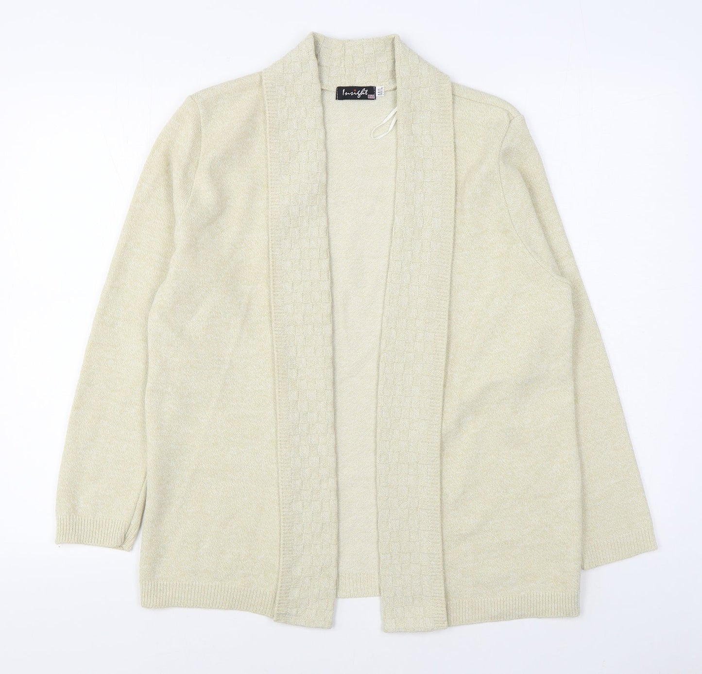 Insight Womens Beige V-Neck  Acrylic Cardigan Jumper Size M