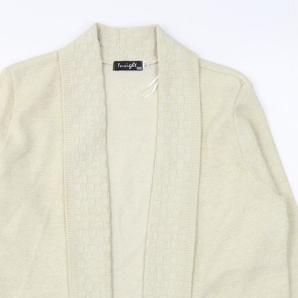 Insight Womens Beige V-Neck  Acrylic Cardigan Jumper Size M