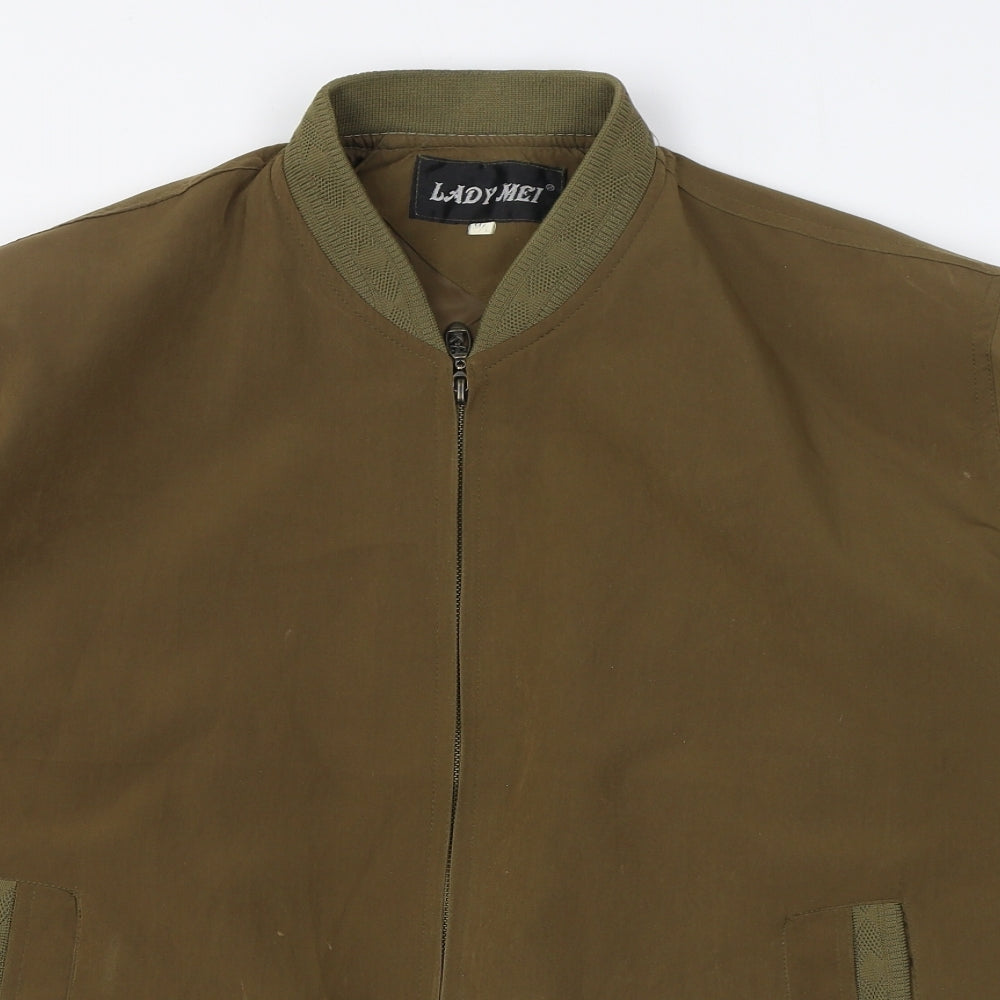 Lady Mei Mens Green   Bomber Jacket Jacket Size S  Zip