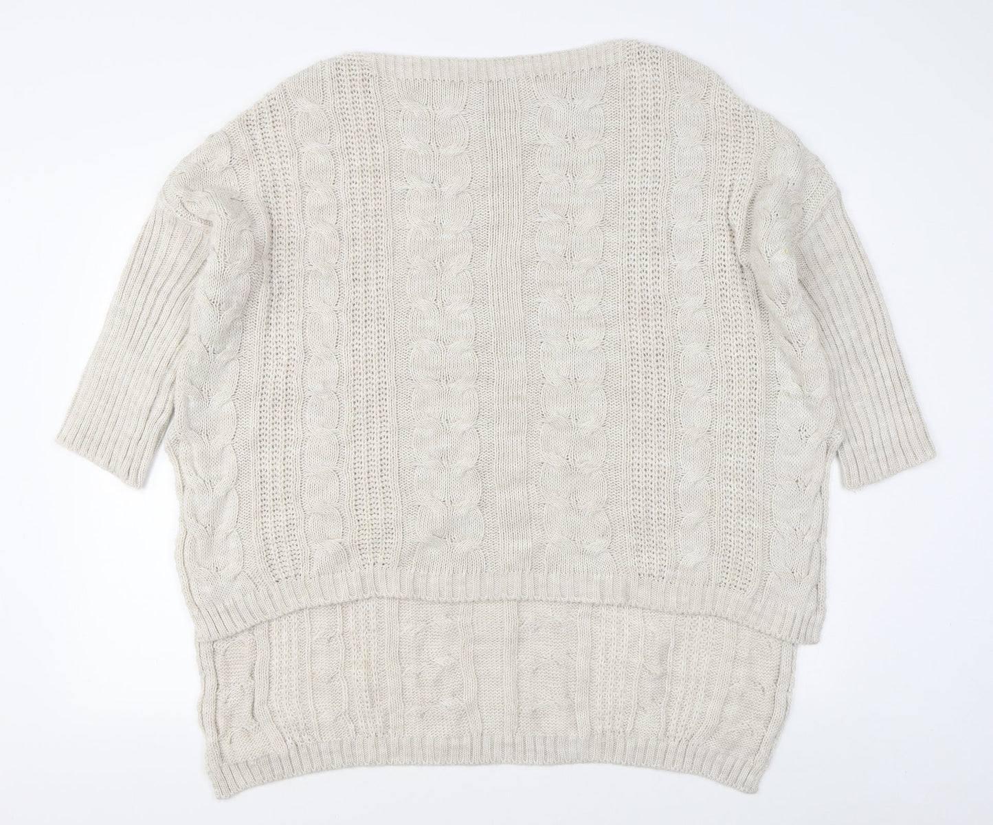 Preworn Womens Beige Boat Neck  Acrylic Pullover Jumper Size M
