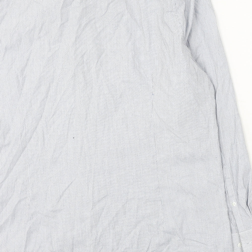 F&F Mens Blue  Polyester  Button-Up Size 44 Collared